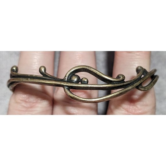 Silver Art Nouveau Cuff Bracelet - Picture 2 of 4